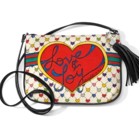 NWT Brighton Bag Holiday LimiteEdition Love Joy Canvas w/ big